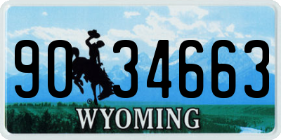 WY license plate 9034663