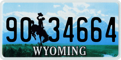 WY license plate 9034664