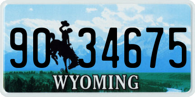 WY license plate 9034675