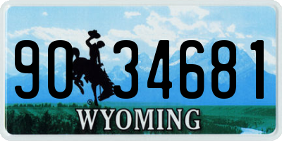 WY license plate 9034681
