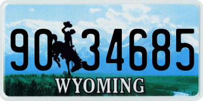 WY license plate 9034685