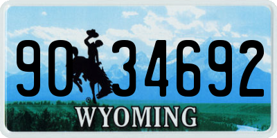 WY license plate 9034692