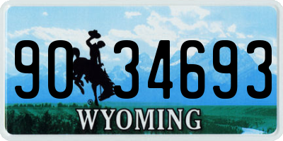 WY license plate 9034693