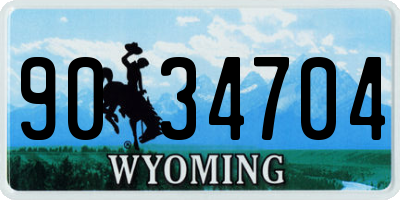 WY license plate 9034704