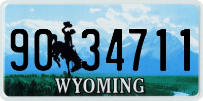 WY license plate 9034711