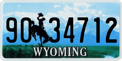 WY license plate 9034712