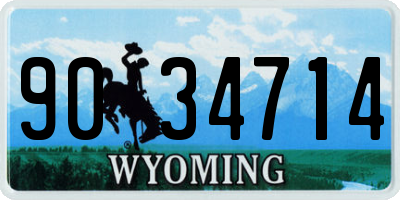 WY license plate 9034714
