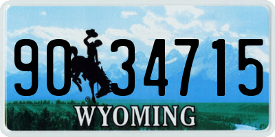 WY license plate 9034715