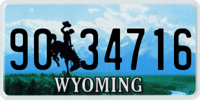 WY license plate 9034716