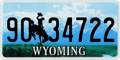 WY license plate 9034722