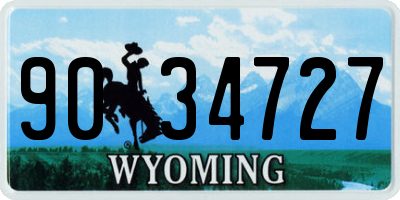 WY license plate 9034727