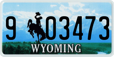 WY license plate 903473