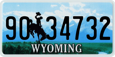WY license plate 9034732