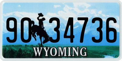 WY license plate 9034736