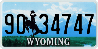 WY license plate 9034747