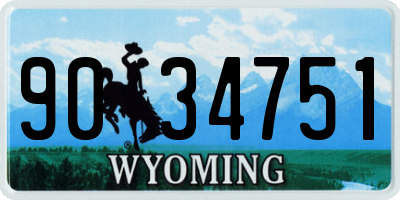 WY license plate 9034751