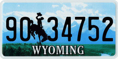 WY license plate 9034752