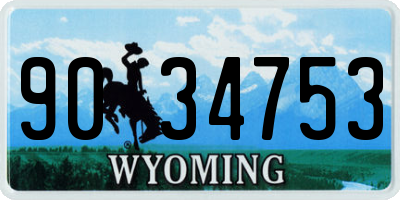 WY license plate 9034753