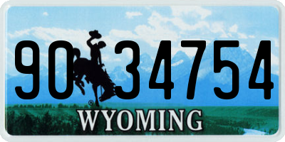 WY license plate 9034754