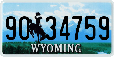 WY license plate 9034759