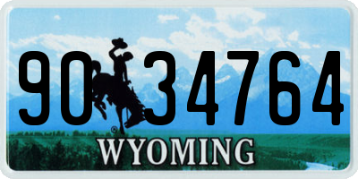 WY license plate 9034764