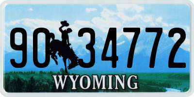 WY license plate 9034772