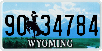 WY license plate 9034784