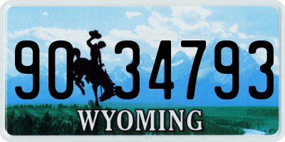 WY license plate 9034793