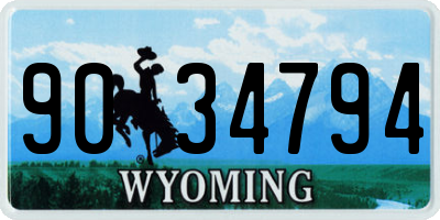 WY license plate 9034794