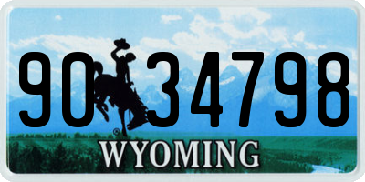 WY license plate 9034798