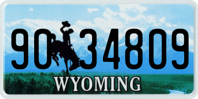 WY license plate 9034809