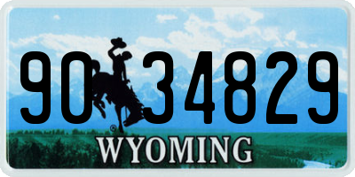 WY license plate 9034829