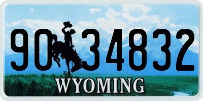 WY license plate 9034832