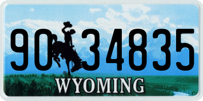 WY license plate 9034835