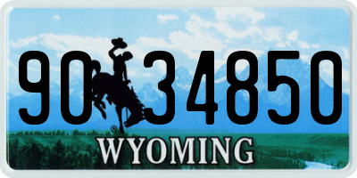 WY license plate 9034850