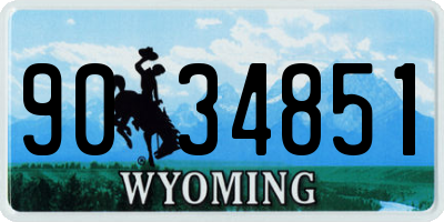 WY license plate 9034851