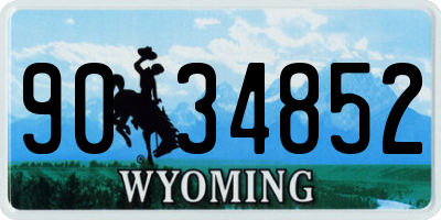 WY license plate 9034852