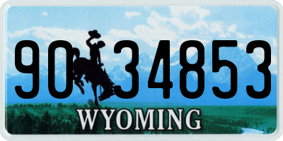 WY license plate 9034853