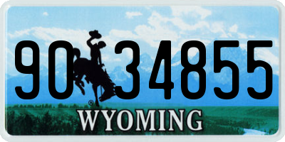 WY license plate 9034855