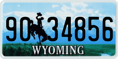 WY license plate 9034856