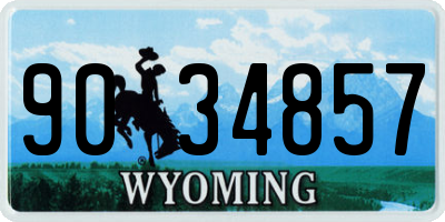 WY license plate 9034857