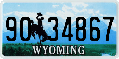 WY license plate 9034867