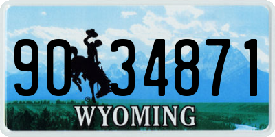 WY license plate 9034871