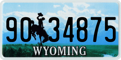 WY license plate 9034875