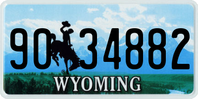 WY license plate 9034882