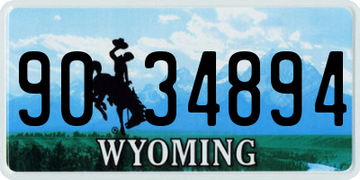 WY license plate 9034894