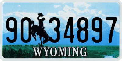 WY license plate 9034897