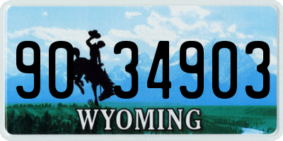 WY license plate 9034903