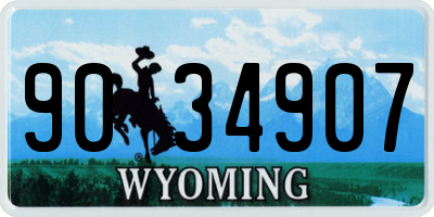 WY license plate 9034907