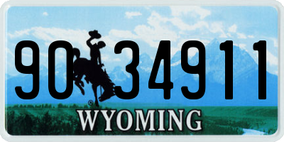 WY license plate 9034911